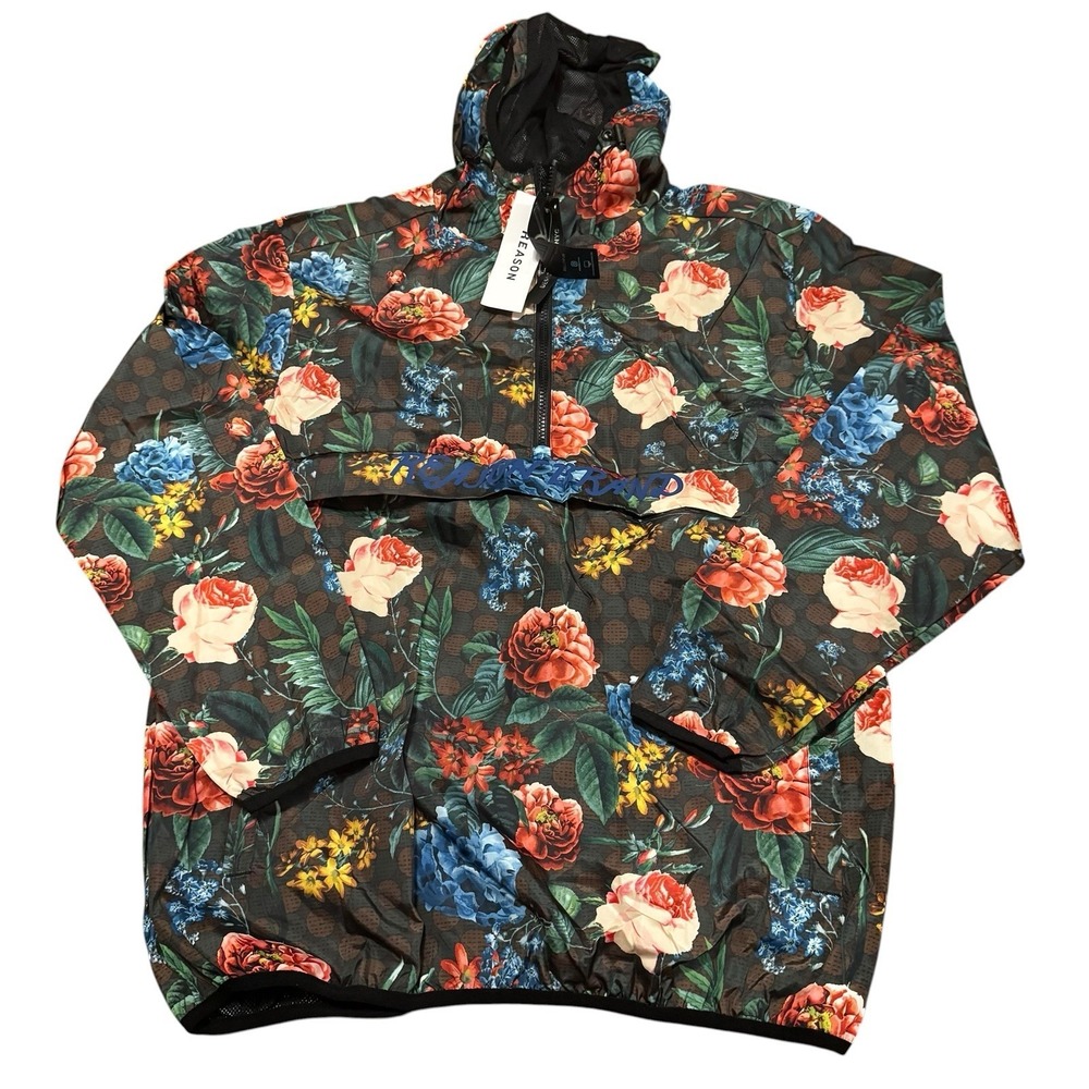 Reason NYC Floral Pullover‎ Windbreaker Jacket Men's Medium NWT